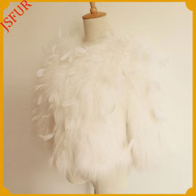 Warm Women White Winter Jacket Turkey Feather Fur Coat