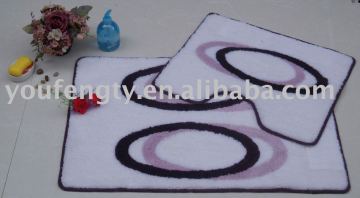 Table tufted acrylic bath mat set