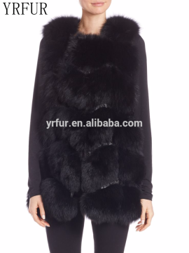 YR964 Genuine Fox Fur Vest Fox Fur Embroidered Vest