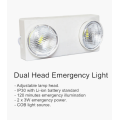 Luz de emergencia recargable LED doble cabezales