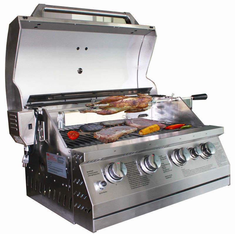 Outdoor Stainless Steel 4 Burner Built-in Gas Bbq Grill, High Quality ...