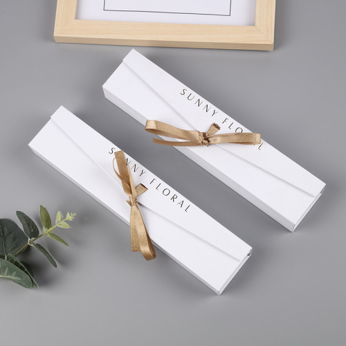 Custom Gold Logo Paper White Necklace Gift Box