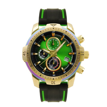 Masculine Chronograph watch with silicone strap