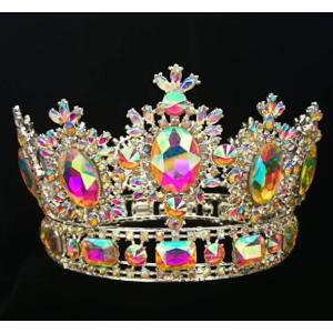 3.9 Inch Full AB Stone Round Rhinestone Tiara