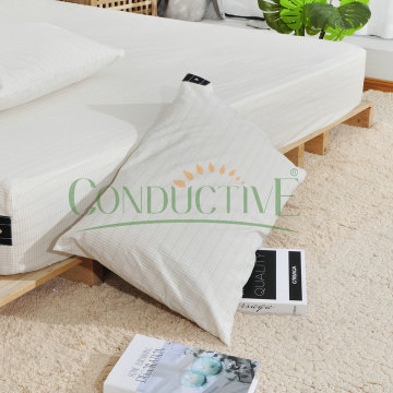 Funda de almohada Grounding Fibra plateada de algodón orgánico