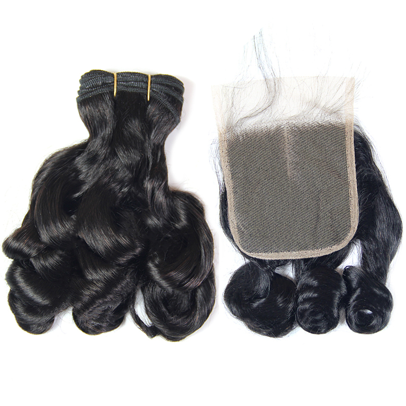 Durable quality new style in africa bouncy curls, large stock 100  3 bundles bouncy curl human hair weaving