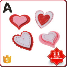 Professional manufacture 3d heart shaped felt room decorative wall sticker felt decorative sticker