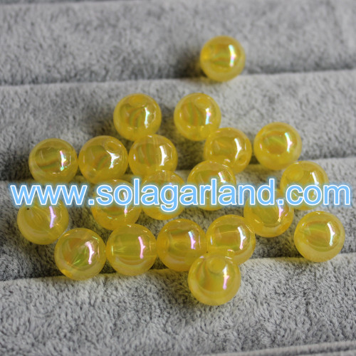 10-16MM Ακρυλικό ημιδιαφανές στρογγυλό AB φινίρισμα Jelly Beads Spacer Gumball Beads Charms