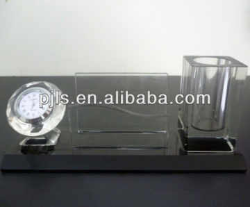 crystal office stationery set, glass business souvenir for crystal stationery set