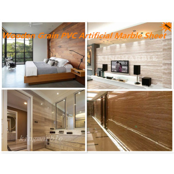 Wooden Grain Type PVC Faux Marble Panels