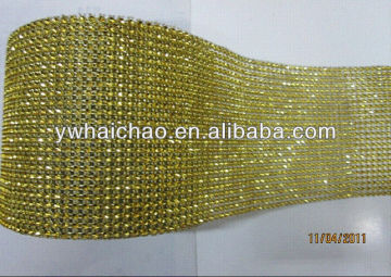 ribbon trimming gold plastic mesh wrap 24line, 20line, 18line, trimming lace