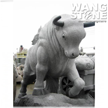 Stone Animal Life Size Bull Carving Statue