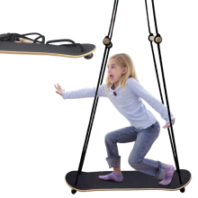 Kids Outdoor Wooden Stand Up Surfing Skateboard Swing