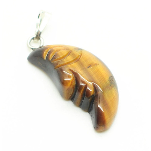 Moon Shape Yellow Tiger eye pendant