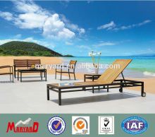 aluminum and teak beach wooden bed
