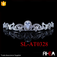 Rhodium & Cubic Zirconl Floral Bridal Tiara Wedding Hair accessories