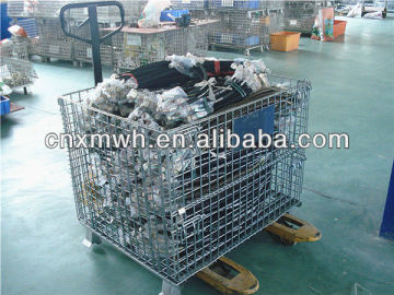 Industrial metal storage mesh bin