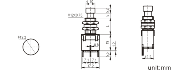 PBS-24-112P-1 push button