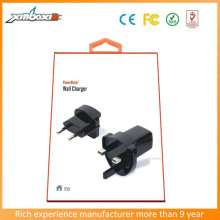 AC 230V UK/EU USB Plug Cellphone Charger Adapter AC Adapter with Retail Pack.