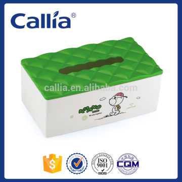 Green plastic tissue holder thick plastic tissue box