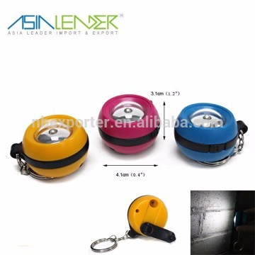 LED Hand-Crank Dynamo Light Keychain