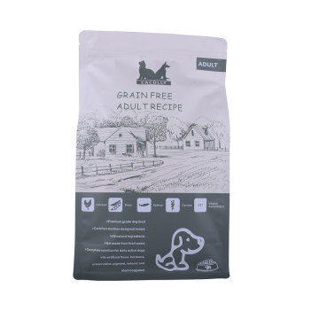 Bolsa de alimentación animal de empaquetado de fondo plano de comida para gatos de plástico 25kg