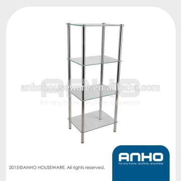 Practical, economical 4-tier glass storage rack