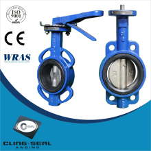 cast iron wafer type flang butterfli valv