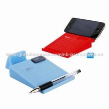 Mobile phone holders with memo pad and eraser