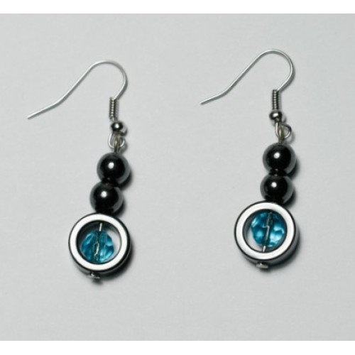 Hematite Earring with silver color finding