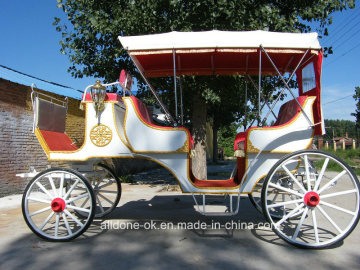 Exquisite Deluxe Wedding Royal Victoria Horse Cart Carriage with Hood