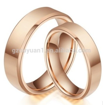 Classic Bezel Edge Matte Certer Tungsten Ring, Rose Gold Tungsten Band Ring