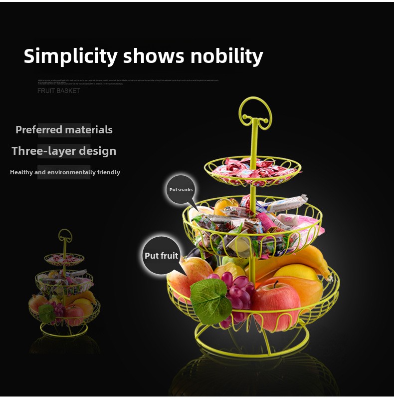 بشقاب میوه سه لایه فوق العاده بزرگ مدرن Modern Extra Large Three-Layer Fruit Plate