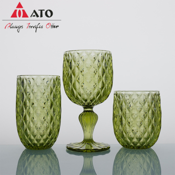 Vintage Design Fashioned green Glass Goblet