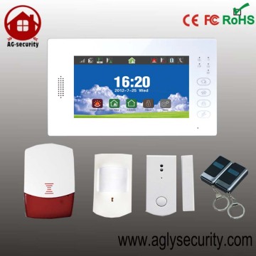 wireless home intruder alert alarm system with 7inch touch screen