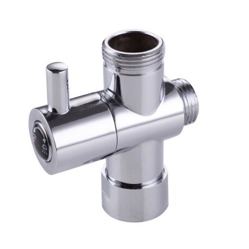 3-way brass chrome diverter T-shape adapter valve