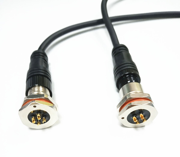 Mini M12 IP67 electrical power cable wire male female waterproof 4 pin circular connector