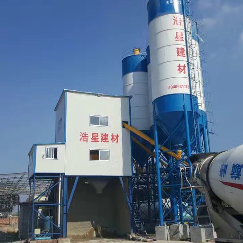 HZS120 stationary ready mixed concrete batching plant