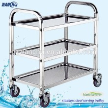 Kitchen Dining Cart,Three-layer Stainless Steel Dining Serving Cart