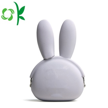 Custom Logo cute Rabbit Silicone Mini Wallet Bag