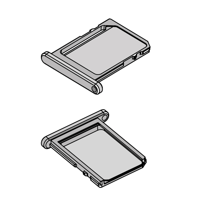 NANO SIM Tray With Hole Bright Nikel