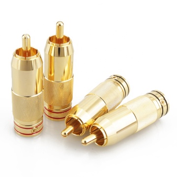 Pure Copper Gold-Plated RCA Male Connector for Audio Connections