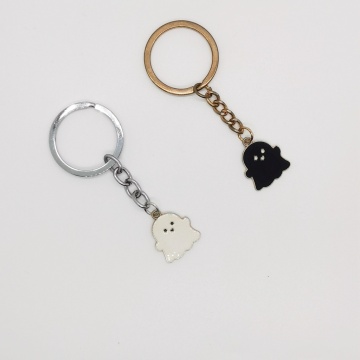 Halloween Ghost Black White Soft Enamel Keychain for Schoolbag Buckle