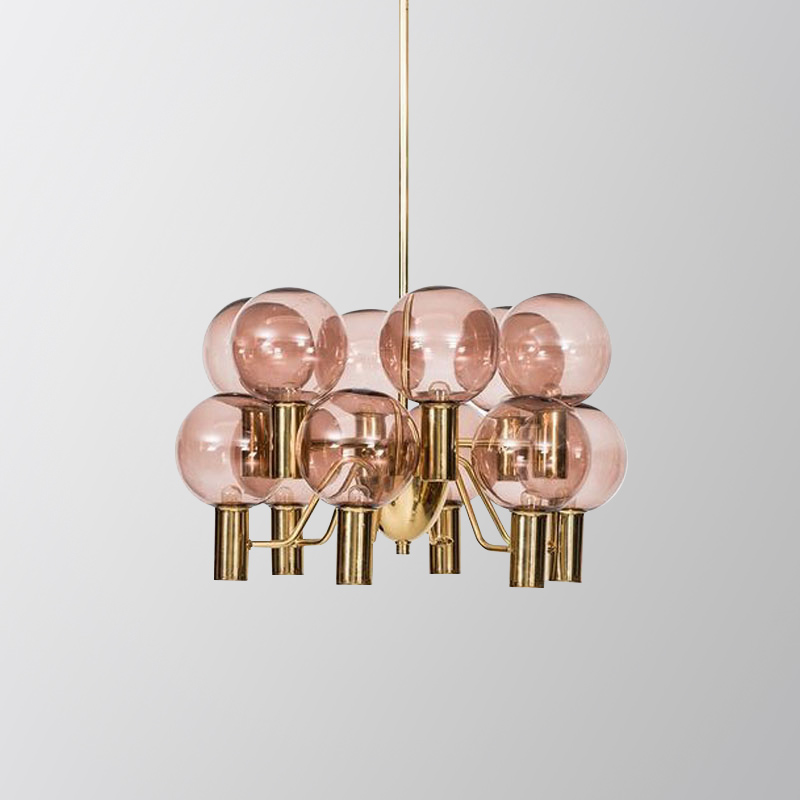 Pink Glass Vintage Chandelier