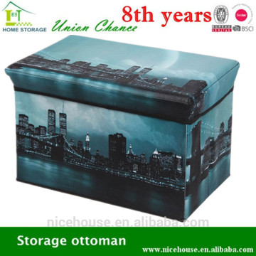 Fabric Ottoman funiture Folding storage ottoman