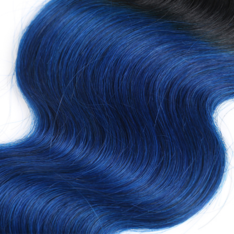 factory price 8a grade virgin brazilian hair 1b blue ombre body wave human hair bundles
