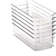 Crystal Clear Refrigerator Storage Boxes - Kitchen & Bathroom Fridge Bins Organizer