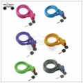 Plastic covered steel wire bicycle cable lock folding