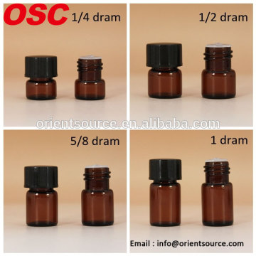 pharmaceutical vial 1/4 dram 5/8 dram amber vial glass
