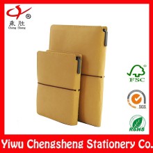 Custom elastic band closure spiral notebook